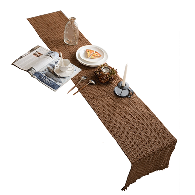 棉麻桌旗流苏隔热桌垫