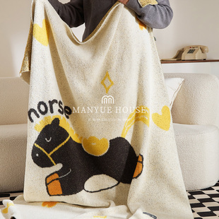M.life A类半边绒卡通毛绒针织盖毯沙发午睡空调毯子卧室床边绒毯