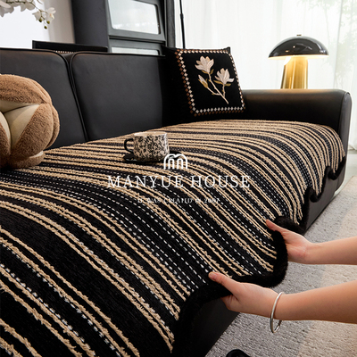 雪尼尔垫布式复古不起球盖巾