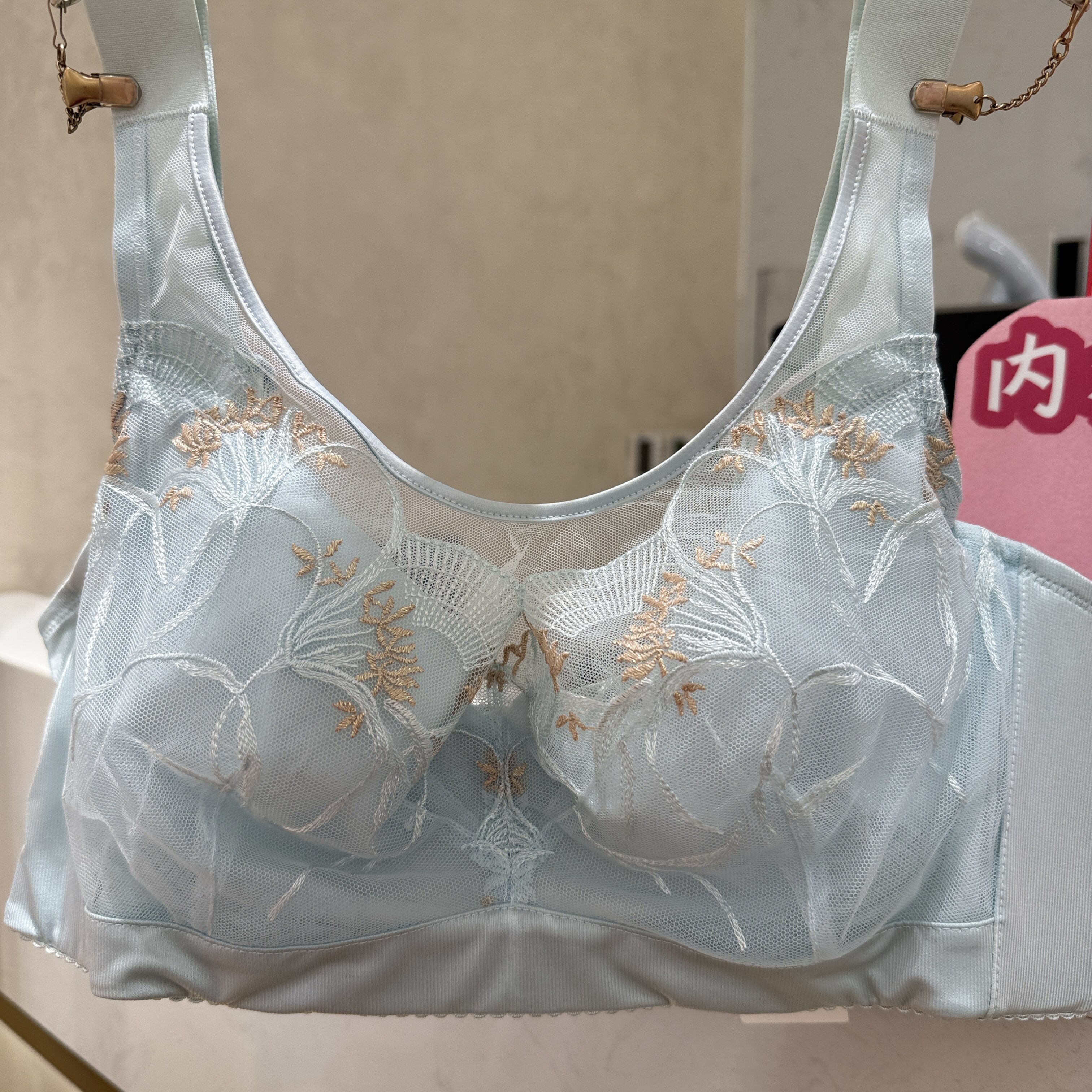 AD110401爱慕美体文胸蕾丝软钢圈薄大胸显小抹胸式文胸1099