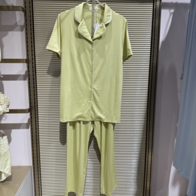 专柜正品爱慕AM468561春夏女士莫代尔柔软舒适短袖开衫长裤1699