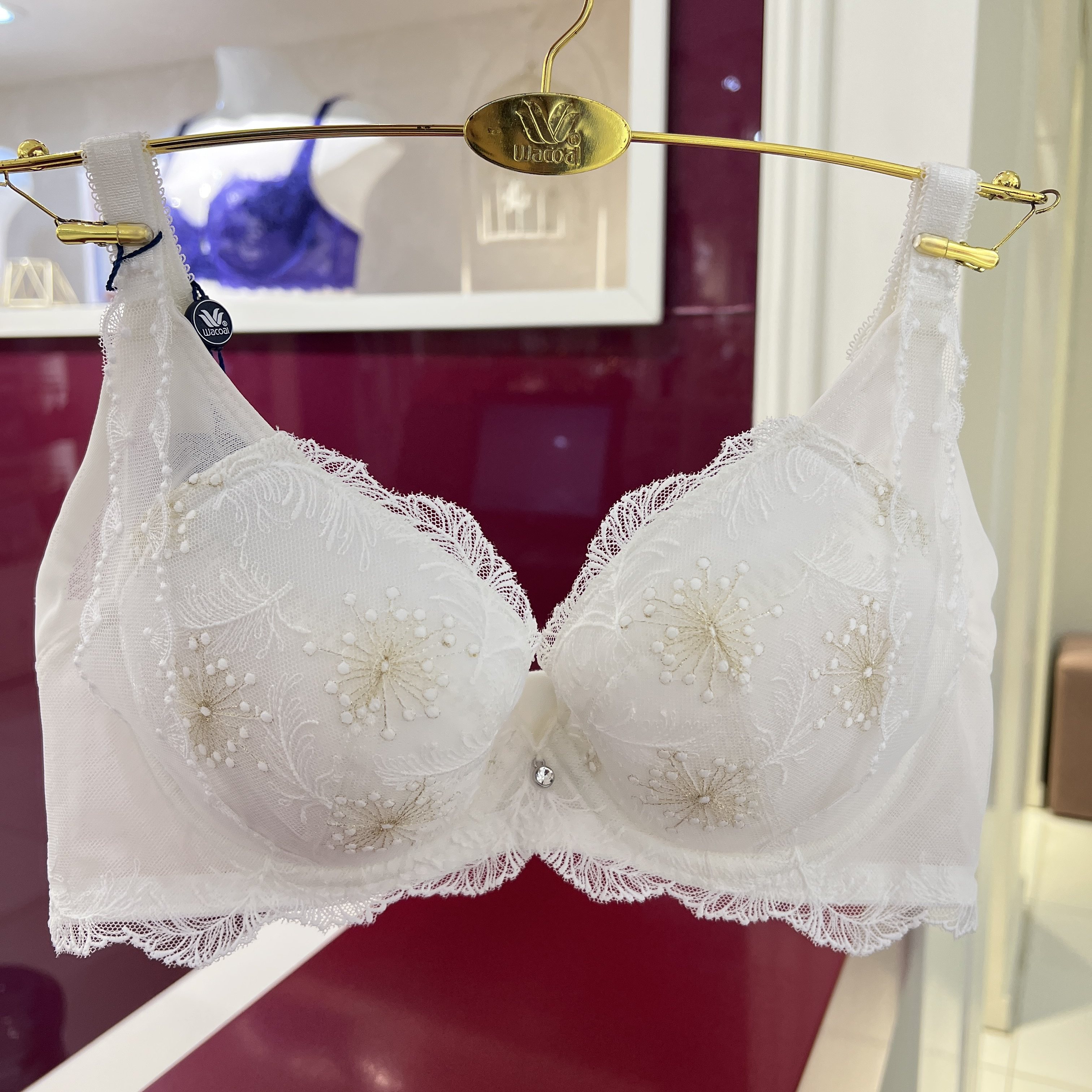 华歌尔UB35H5蓝标薄款软钢圈侧收美版型收副乳聚拢功能文胸