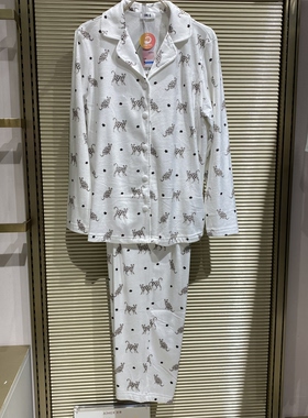 IM46CAB1爱美丽无毛撸猫绒秋冬新款豹猫印花女长袖家居服套装