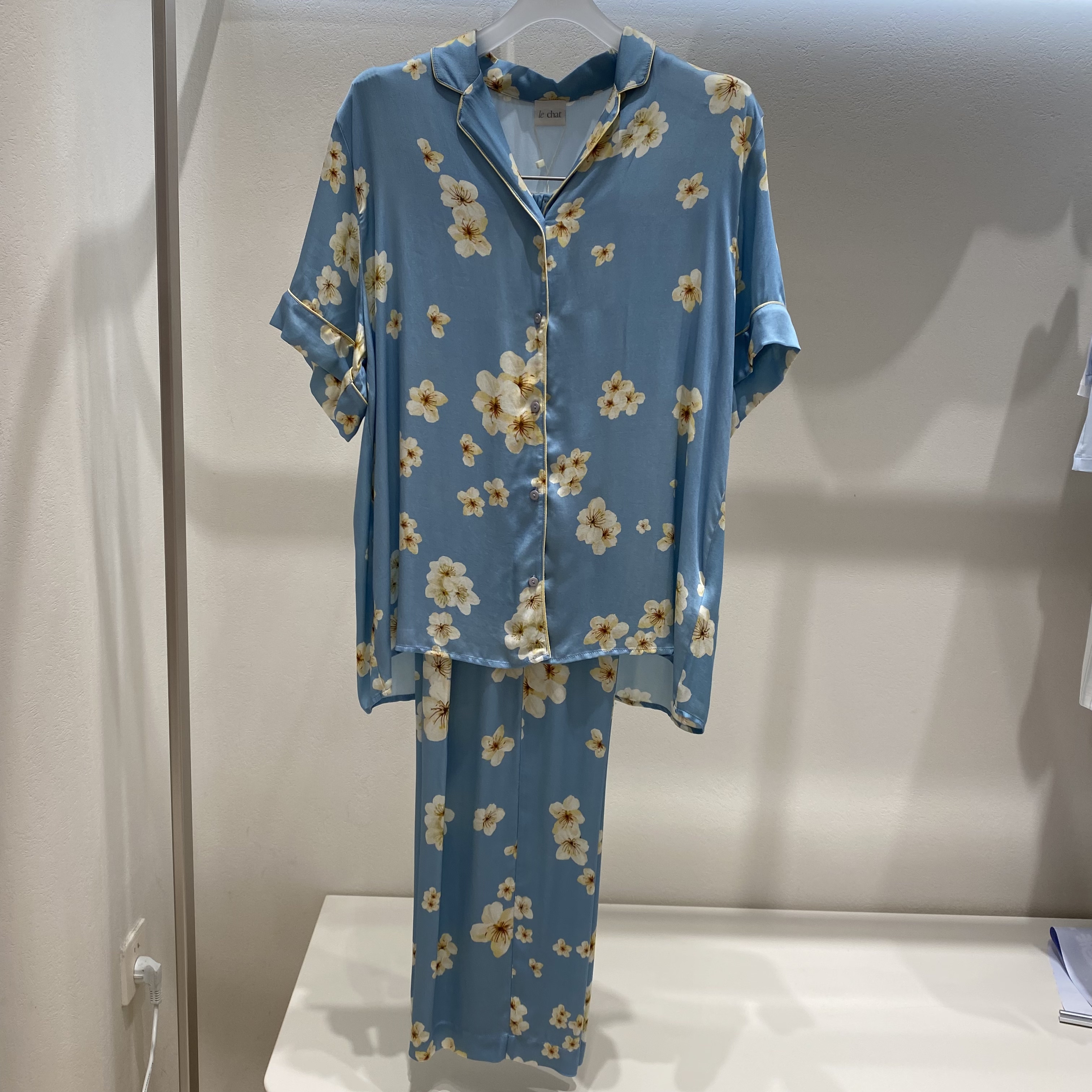 专柜正品LEED206爱慕进口春夏花园薄款睡衣套装棉绸短袖长裤现货