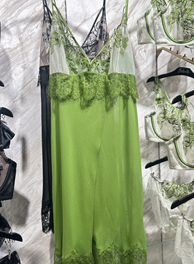 Salute莎露特LS33C4夏季桑蚕丝薄款性感绿色黑色吊带衬裙睡裙2680