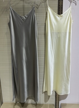 专柜正品爱慕AM427281真丝长款吊带睡裙 连衣裙女 胸前双层 1699