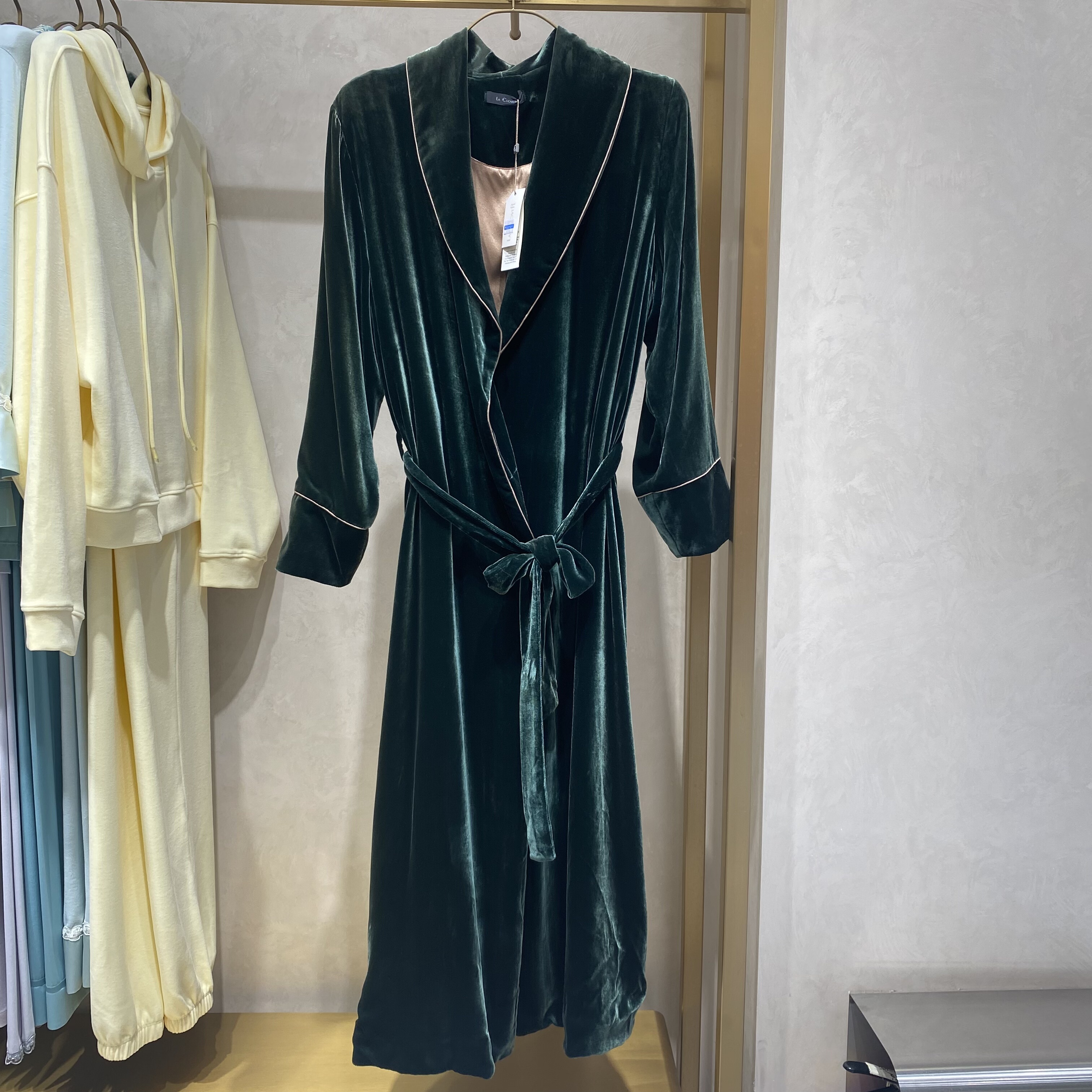 LC48TW1 LA CLOVER兰卡文丝语霓裳丝绒袍真丝+丝绒睡衣晨袍9900