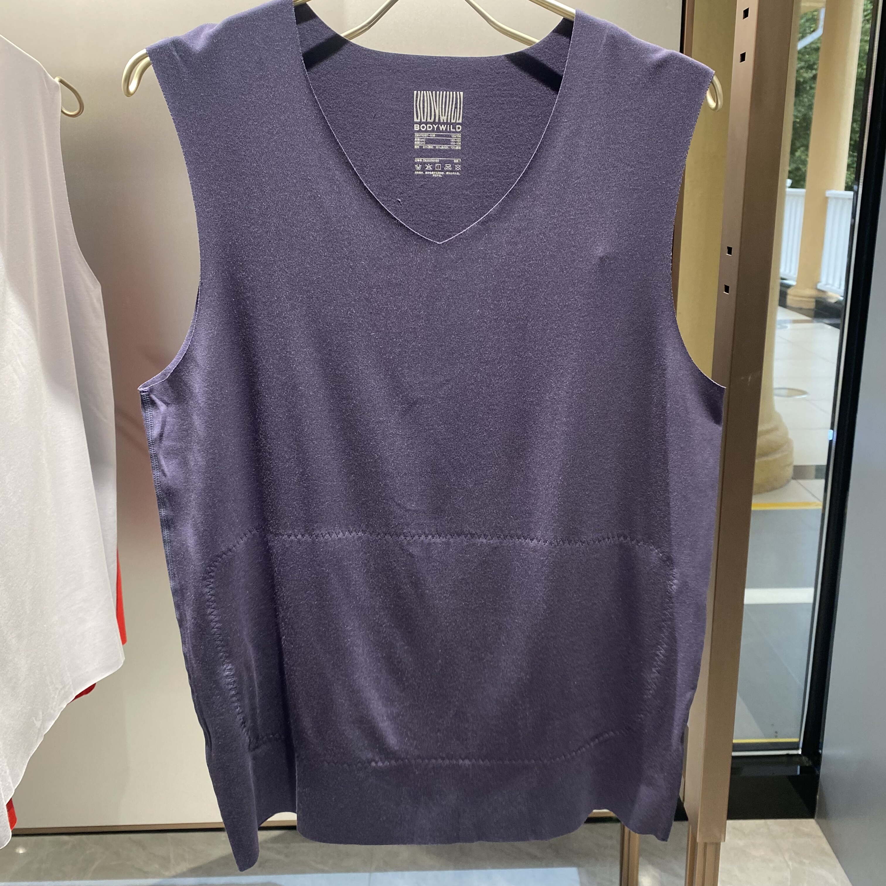 ZBN11DB7爱慕男士保暖无痕V领背心暖衣护肚护背双层打底上衣背心