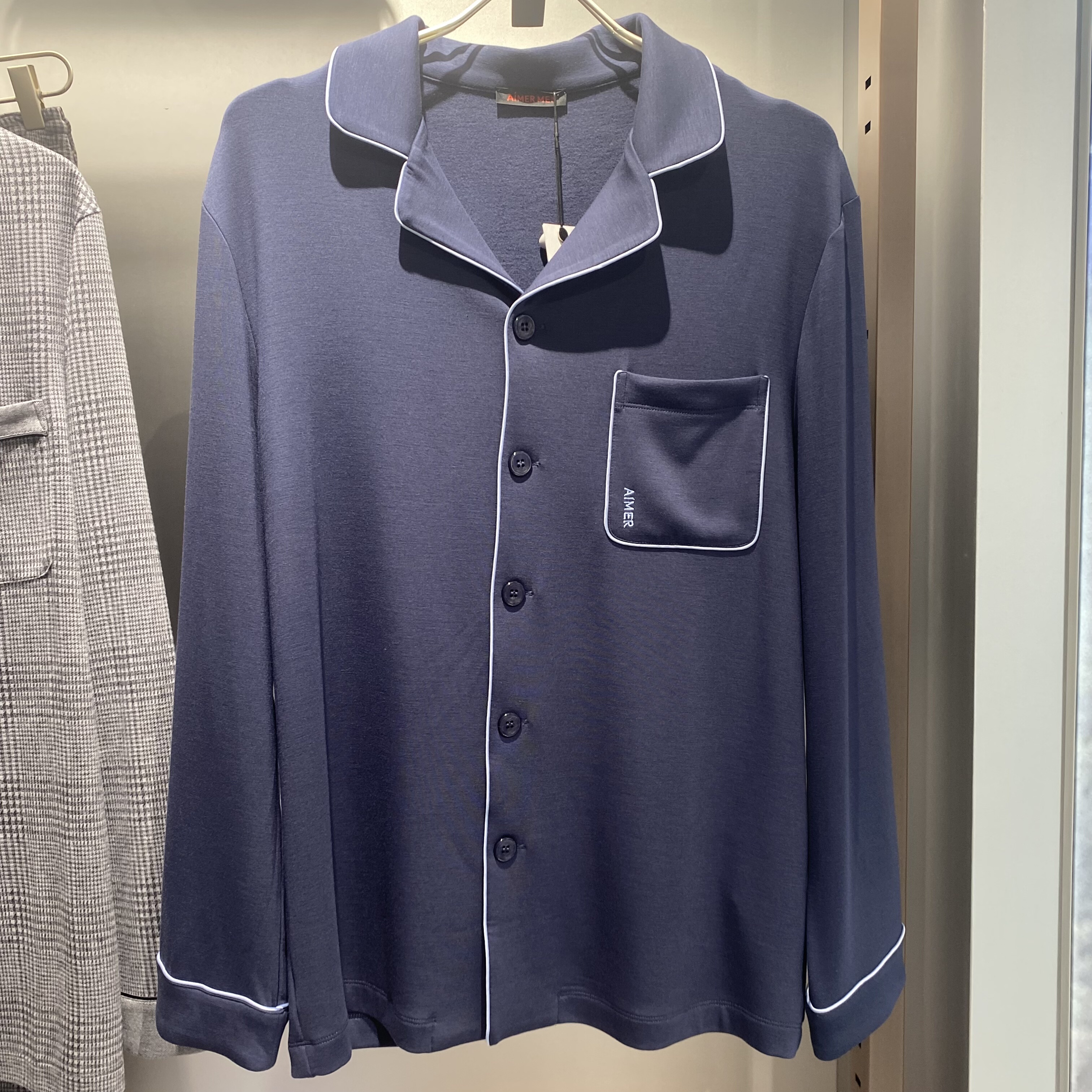 NS43M841爱慕先生25年秋中厚莫代尔家居服男士长袖扣子开衫1180