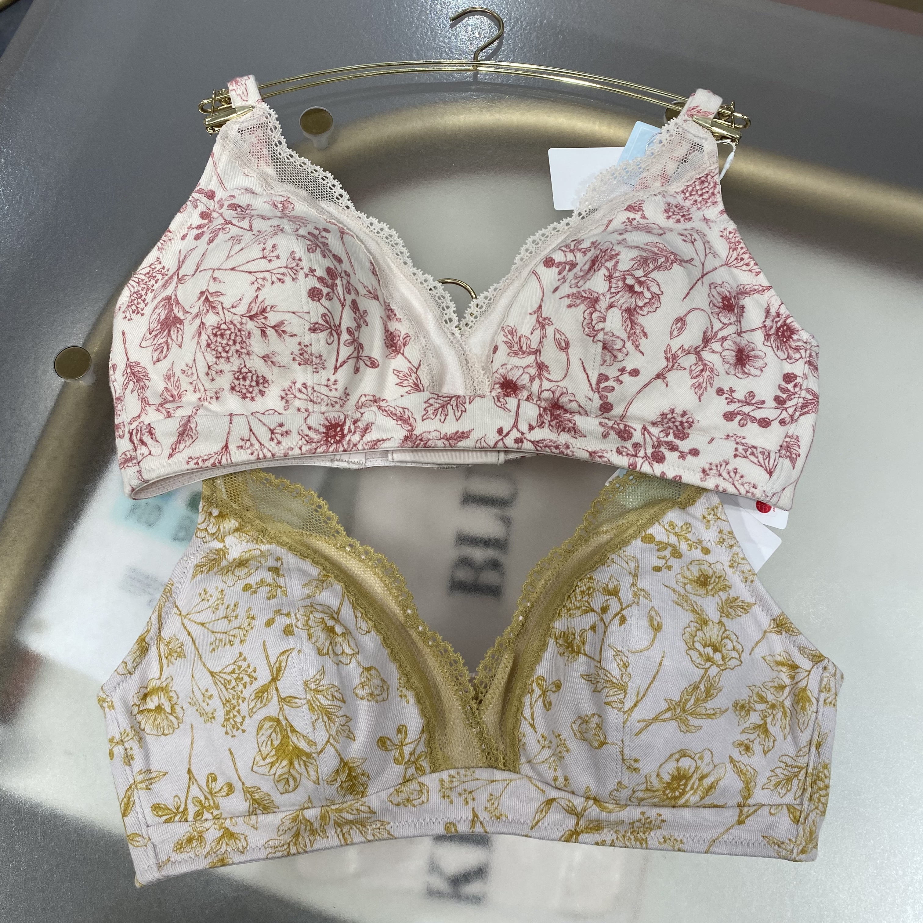 KID BLUE 25冬季复古印花无钢圈KICA353蝴蝶控无钢圈文胸