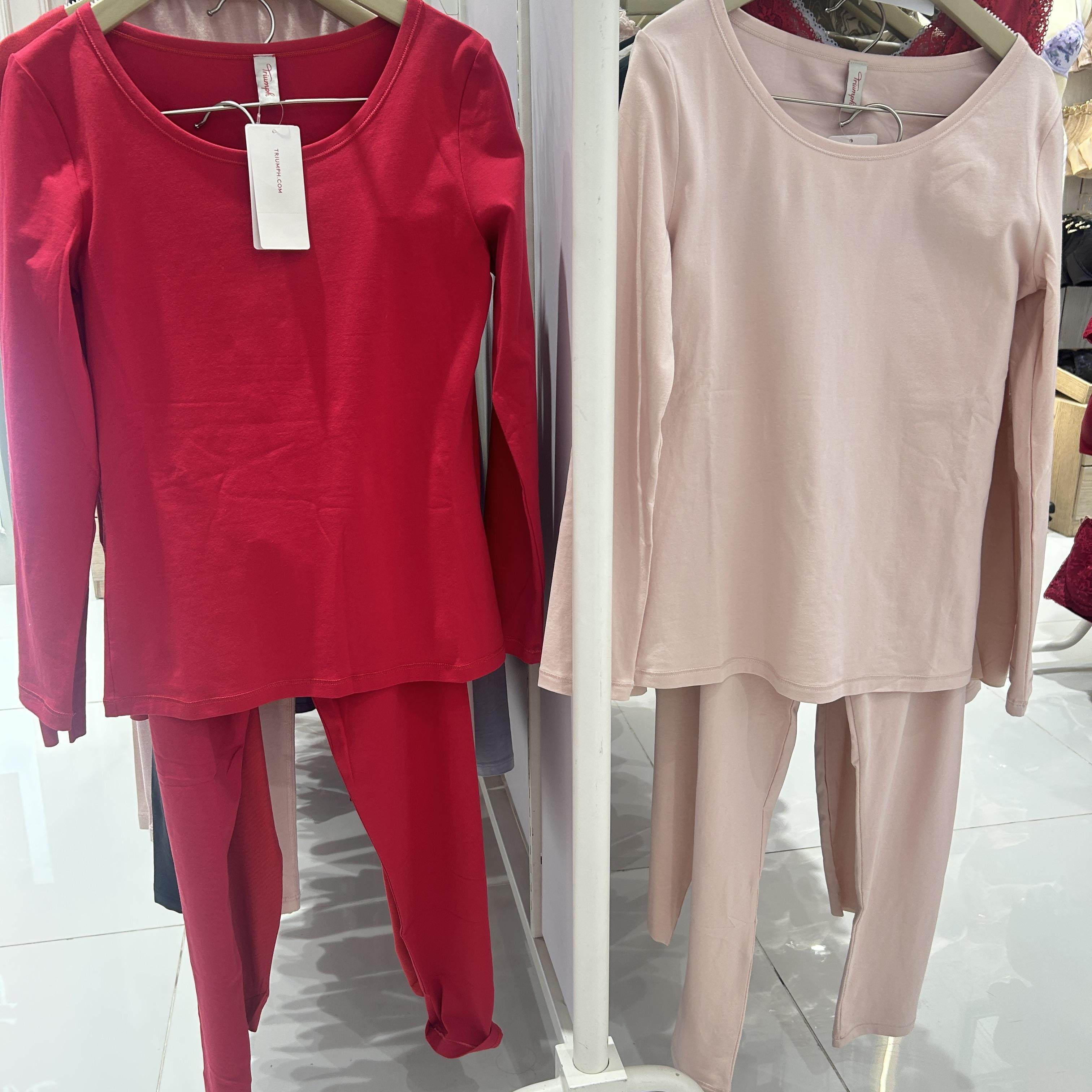 黛安芬92-001简棉柔软简约圆领保暖内衣套装棉质女士打底吊牌428