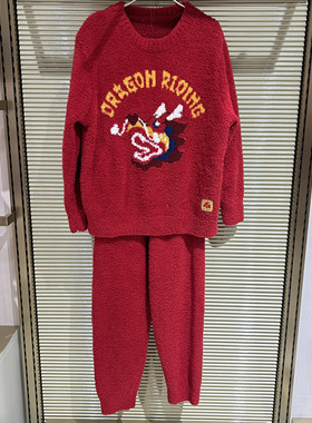 套装爱慕儿童AK343C821男女童秋冬保暖雪尼尔绒长袖长裤家居服红