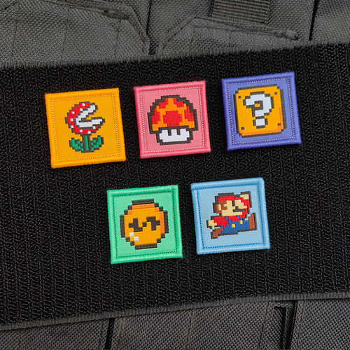 超级玛丽游戏周边士气章魔术贴包贴语录背包贴章衣服布贴