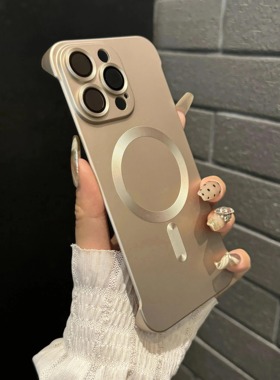 适用苹果16手机壳iphone15promax超薄无边框14新款magsafe磁吸15plus男女13pro自带镜头膜13全包12电镀保护套