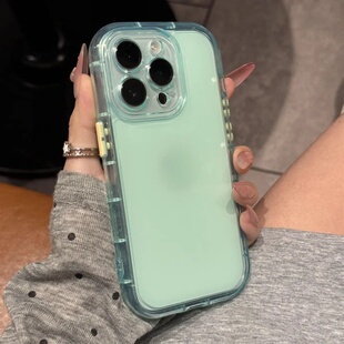 适用于苹果16promax手机壳iPhone15高级感14气囊防摔13pm果冻17透明粉色plus网红男女新爆款12全包防摔保护套
