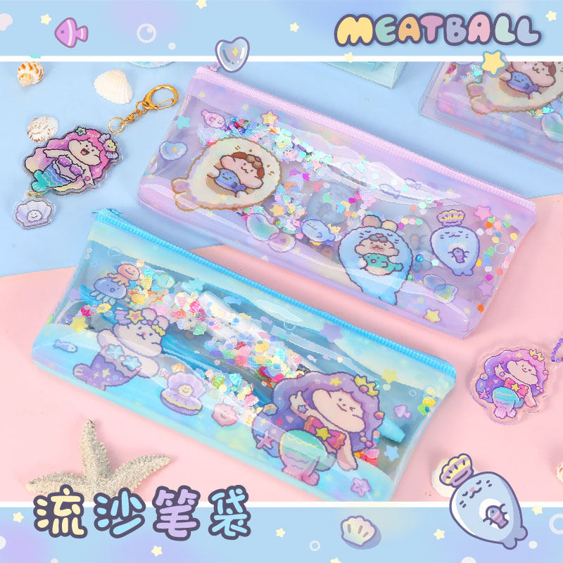 MeatBall 肉球人鱼主题流沙笔袋,文具电教/文化用品/商务用品,笔袋,淘宝优惠券,粉丝福利购,淘宝优惠卷