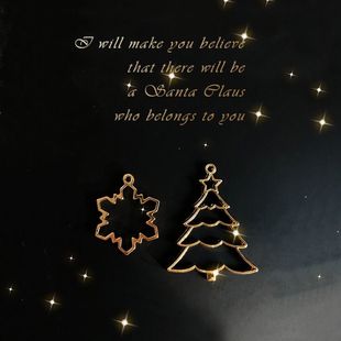 圣诞装饰挂件 蛋黄酥牛轧糖雪花酥包装盒装饰 圣诞礼盒金色吊坠