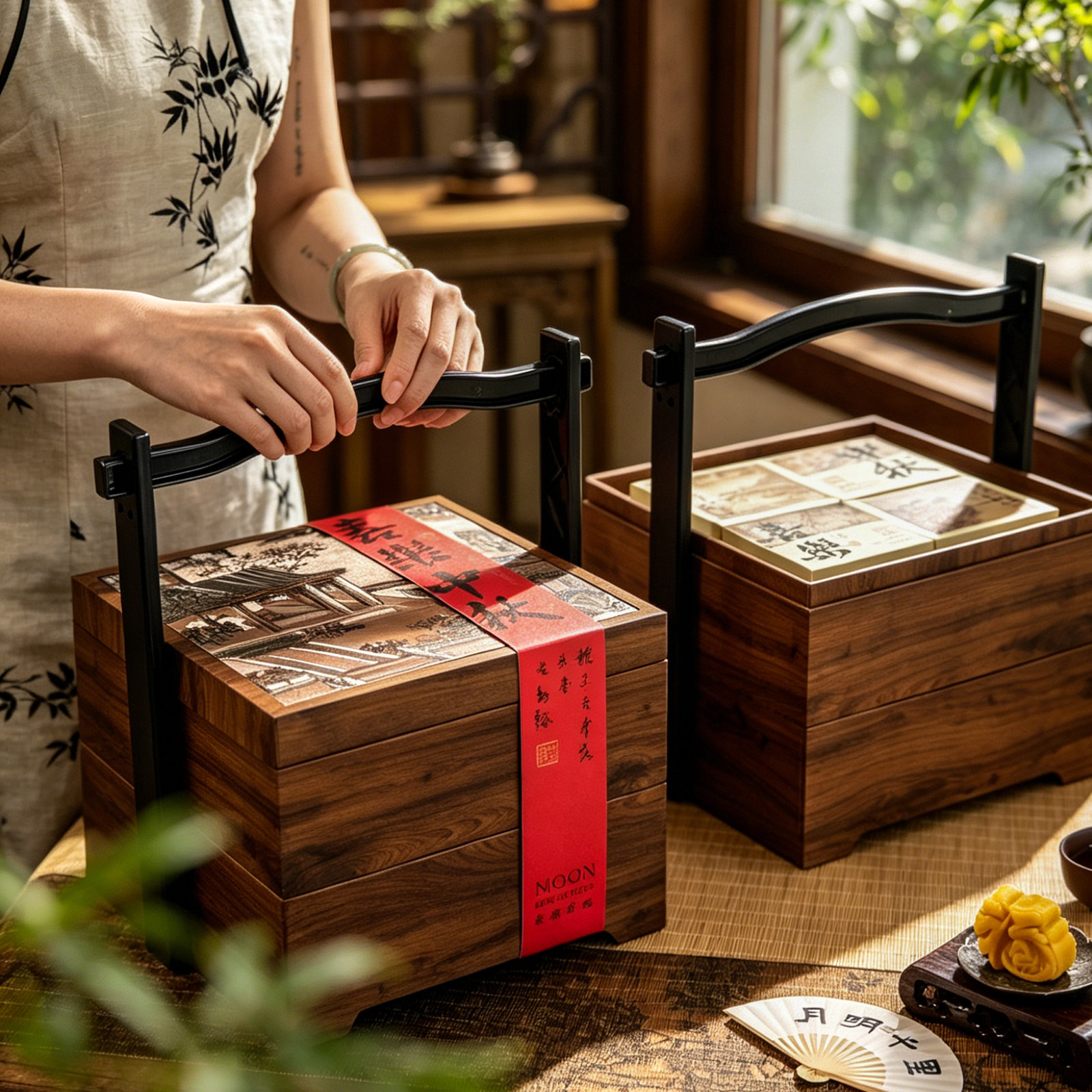中秋新款国风高级感月饼礼盒包装盒烘焙高档月饼盒定制礼品盒空盒