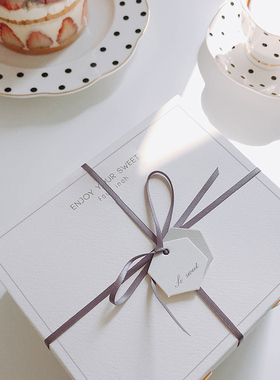 ins风白色4寸蛋糕盒常温蛋糕盒子切片慕斯甜品千层蛋糕包装盒