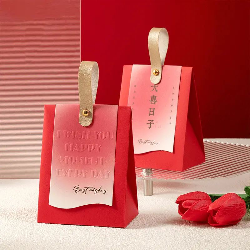 新款结婚喜糖盒婚礼喜糖袋伴手礼回礼高级感喜糖糖盒手提礼盒空盒