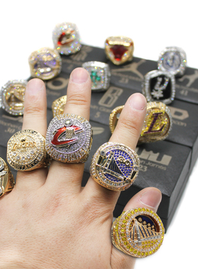 N.B.A勇士库里总冠军戒指湖人科比詹姆斯手办生日礼物送同学朋友