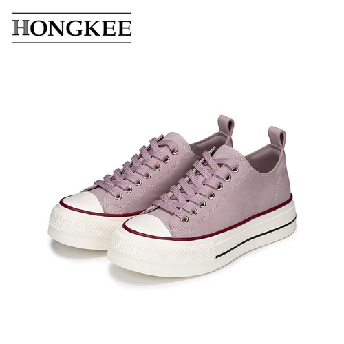 Hongkee/红科女鞋2026春季新款时尚厚底板鞋好看休闲鞋H556X105