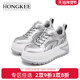 红科女鞋 新款 厚底增高水钻时尚 Hongkee 休闲鞋 秋季 鞋 子HB24X302