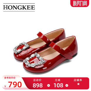 红科女鞋 平底小皮鞋 春季 晚晚风温柔鞋 玛丽珍H054S102 新款 Hongkee