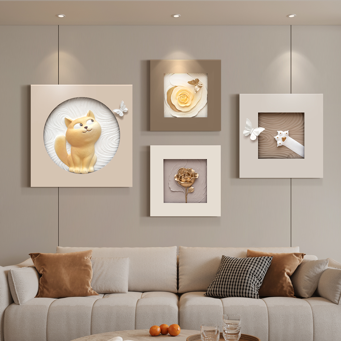 客厅装饰画现代简约轻奢高级感