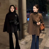欧货毛呢外套2025秋冬新款 大气女神范设计感洋气显瘦高档斗篷上衣