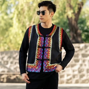 少数民族三月三儿童马甲研学壮族苗族侗族马夹男女成人彝族演出服