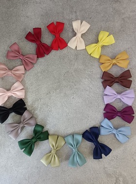 原创手工自制黑色蝴蝶结发夹发绳日系少女鸭嘴夹刘海夹顶夹头饰