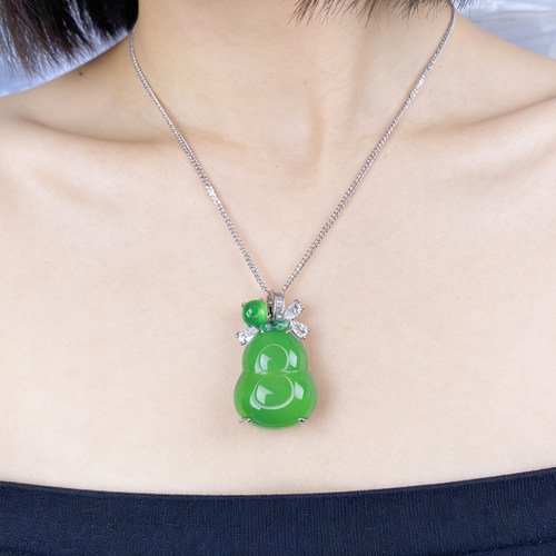 紫罗兰玛瑙葫芦吊坠玉髓项链挂坠