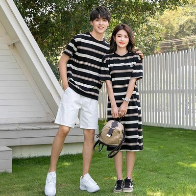 三亚度假情侣装一衣一裙泰国穿搭