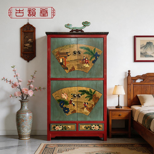 新中式风实木做旧明清古典储物柜