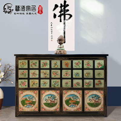新中式风明清古典做旧收纳柜玄关