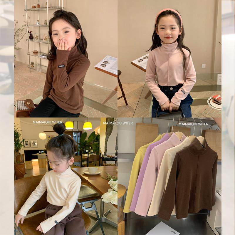 女童时尚百搭高领打底衫2025秋冬新款宝宝加绒保暖T恤小女孩内搭,童装/婴儿装/亲子装,T恤,淘宝优惠券,粉丝福利购,淘宝优惠卷
