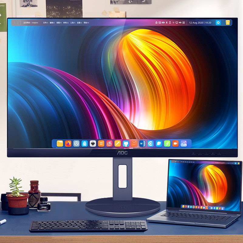 aoc 32英寸4k显示器u32n3c设计制图typec台式ips电脑2k修图屏幕27