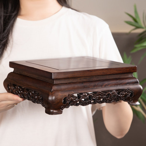 红木雕长方形底座实木工艺品摆件奇石头玉石香炉花瓶佛像展台托架