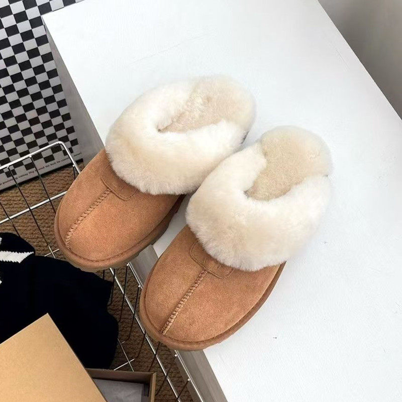 羊皮毛一体拖鞋男女包头拖冬季居家防滑加厚保暖纯羊毛棉拖鞋大码
