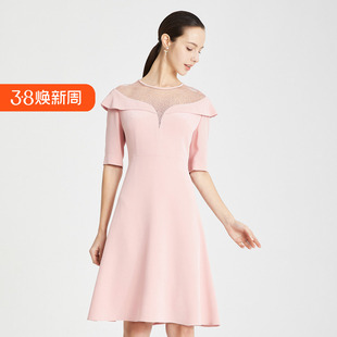 斯尔丽瑟俪2021年春季 肩部假两件连衣裙 新品
