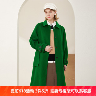 優(yōu)雅法式 斯?fàn)桘惿獌?022年冬上新商場同款 宮廷風(fēng)娃娃領(lǐng)寬松大衣