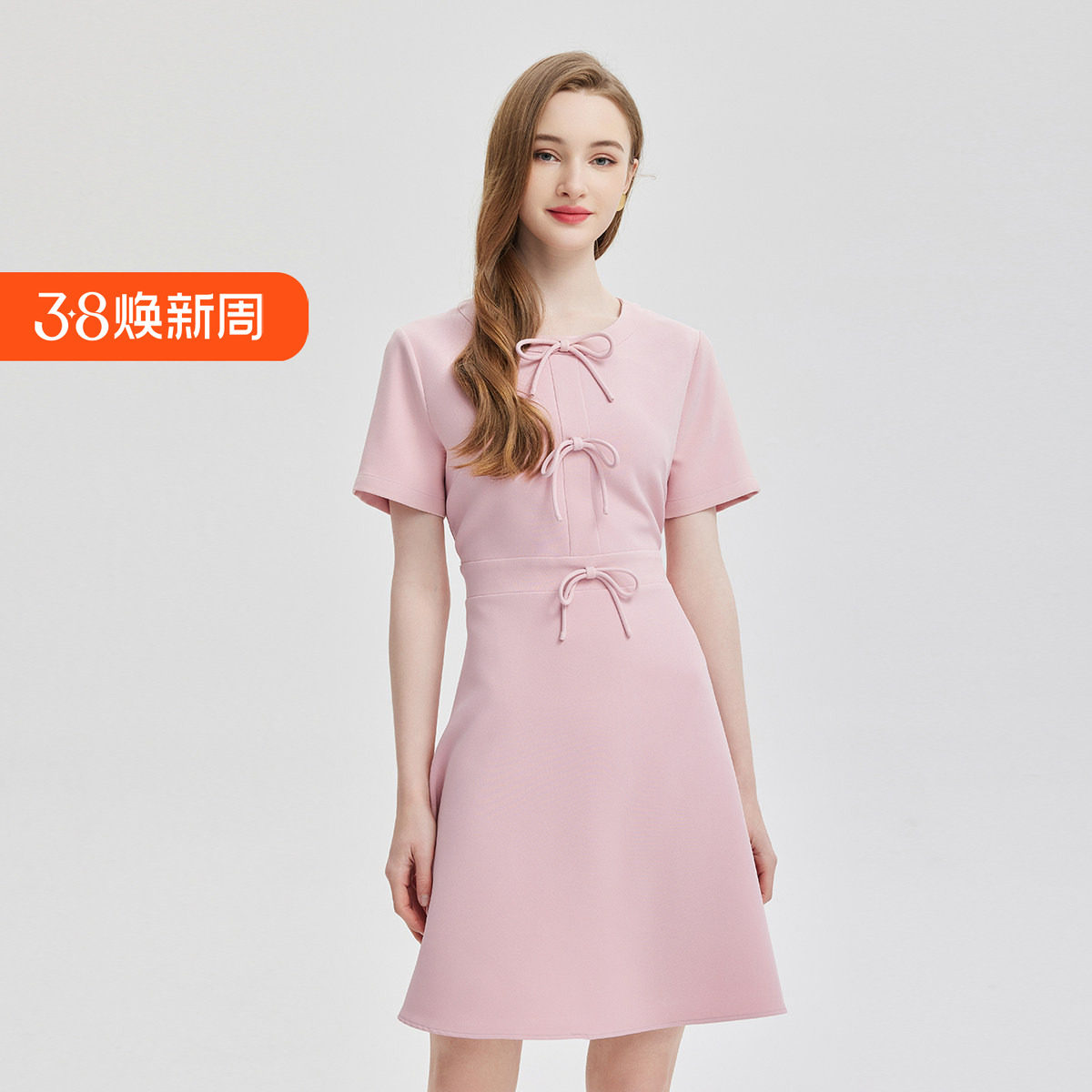 斯尔丽2024春夏新款时尚减龄温婉收腰A摆通勤约会小礼服式连衣裙