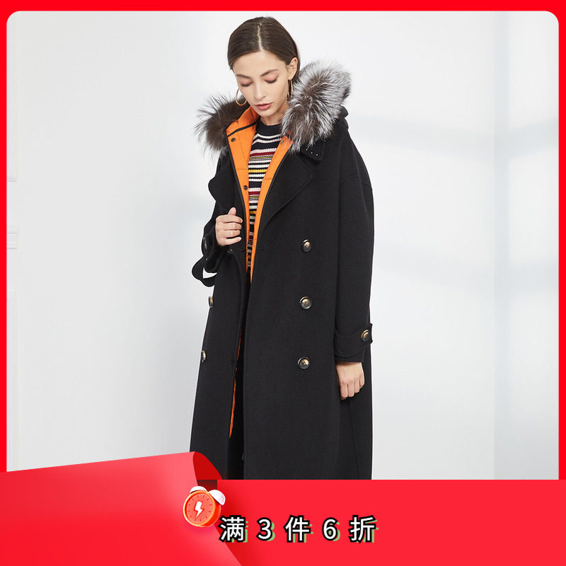 斯尔丽瑟俪气质保暖舒适羽绒大衣两件套女式外套女式大衣