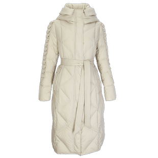 斯尔丽23冬季新款双领连帽长款保暖羽绒服