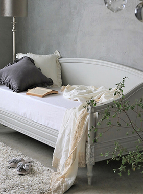 美式复古乡村雕花沙发法式实木沙发白色做旧沙发床三人布艺沙发