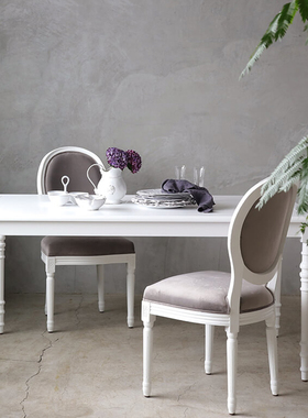 美式乡村白色实木餐桌法式现代简约长方形餐桌家用小户型轻奢饭桌