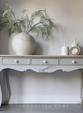 美式乡村白色雕花橡木复古做旧法式奢华别墅客厅玄关桌厂家直销