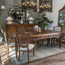 美式 雕花客厅餐边柜 复古做旧实木餐桌椅家用长方形餐桌书桌法式