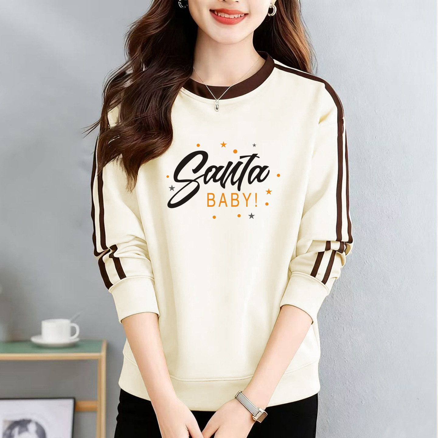 纯棉卫衣女秋长袖打底衫全棉上衣